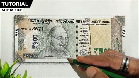 How To Draw Hyper Realistic 500 Hundred Rupees Note Farzi Note