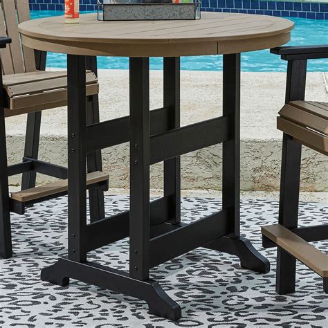 Signature Design By Ashley Fairen Trail Round Bar Table In Black And