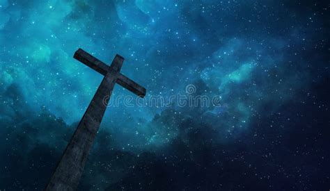 Cross And Night Sky Stock Photo Image Of Dark Telescope 85785690