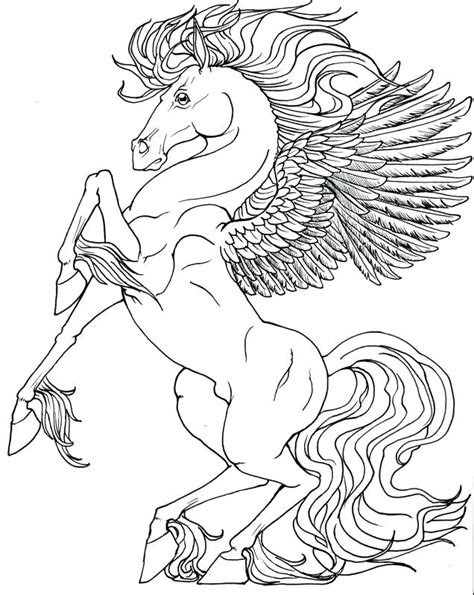 Unicorn With Wings Coloring Pages At Free Printable