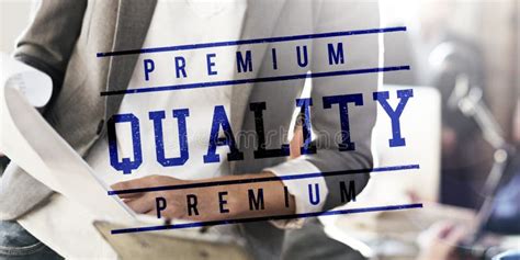 Premium Quality Standard Value Worth Graphic Concept Stock Photo