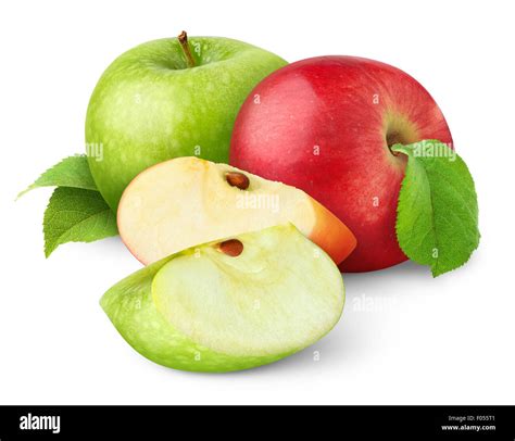 Red And Green Apples Isolated On White Stock Photo Alamy