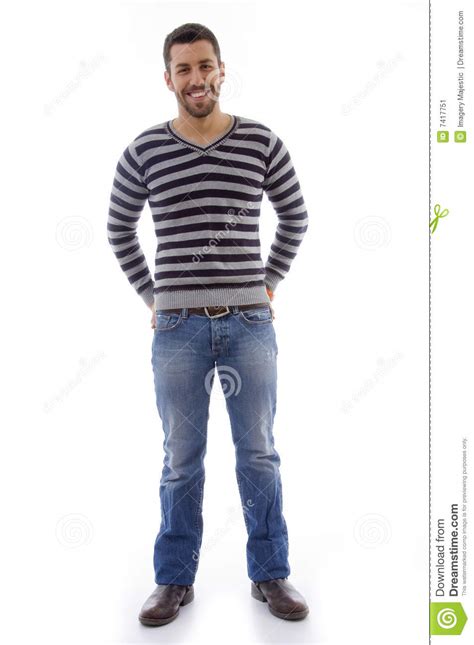 Full Body Portrait Pose Of Standing Man Stock Image