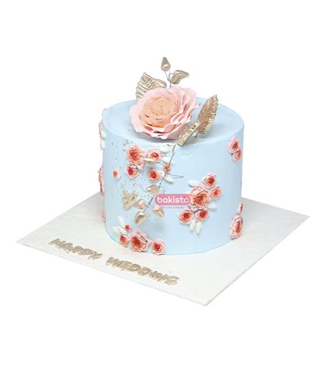 Pink Flowers Birthday Cake Online Cake Order And Delivery In Lahore
