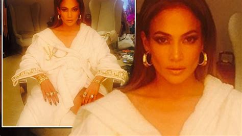 jennifer lopez sets pulses racing with a raunchy selfie as she relaxes in her dressing gown