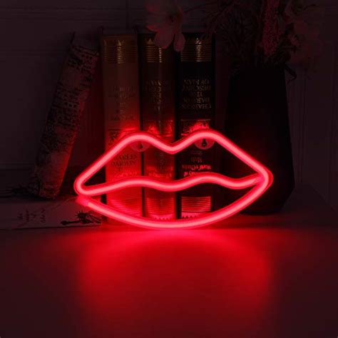 Lip Love Shaped Neon Signs For Wall Decorusb Or Battery Decorative Neon Lights Girls Room