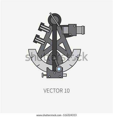 line flat vector color marine icon stock vector royalty free 516324313