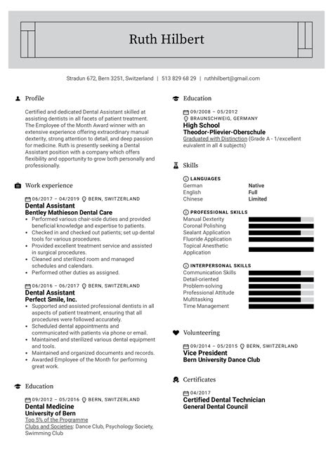 If you are writing a resume or cv for the role of an administrative assistant in an organization, your summary statement can significantly determine if your application will be considered for interview or not. Dental Assistant Resume Example | Kickresume