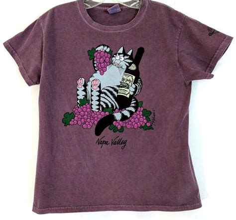 Crazy Shirts Womens Kliban Cat Napa Valley Wine Dyed T Shirt Sslvs