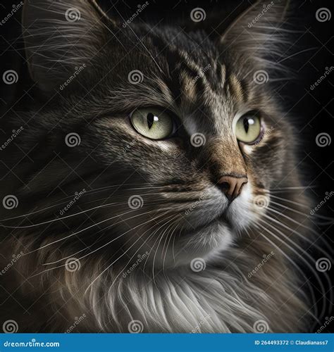 Ai Generated Cat Portrait By Midjourney Stock Illustration