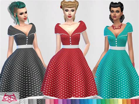 Lana Cc Finds Paloma Dress Sims 4 Mods Clothes Polka Dress