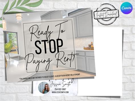 Tired Of Renting Realtor Post Card Real Estate Agent Post Etsy