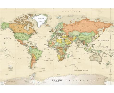 World Map Decal Giant World Map Mural Antique Oceans Etsy In 2020