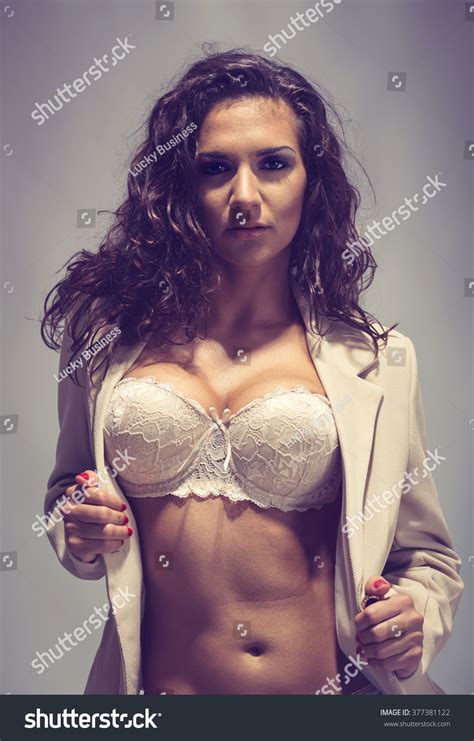 Sensual Naked Woman Posing Bra Foto Stok 377381122 Shutterstock