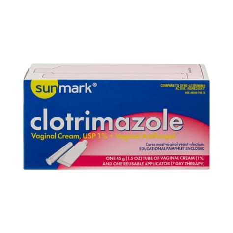 Sunmark 1 Clotrimazole Cream Vaginal Antifungal 15 Oz Tube 1 Ct