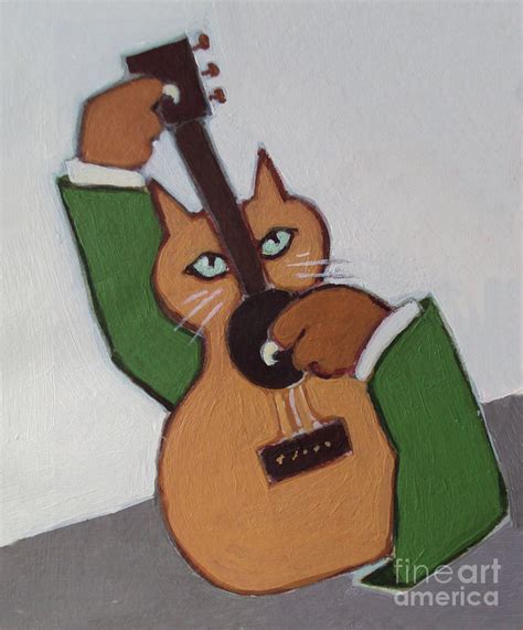 Guitar Cat Painting By Diane Ursin Fine Art America