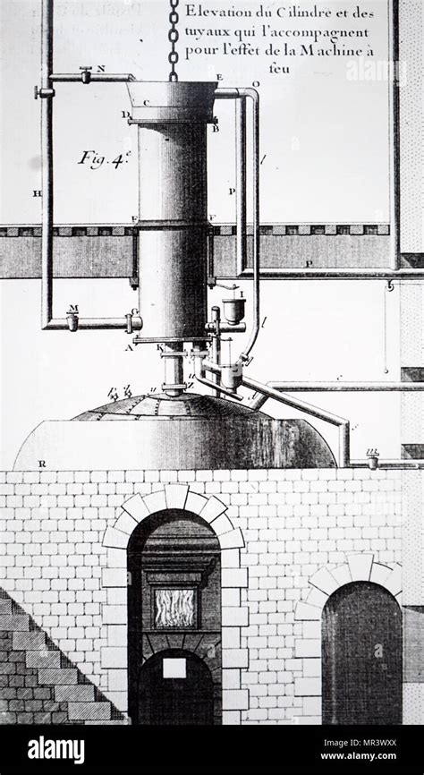 Engraving Depicting A Newcomen Steam Engine Thomas Newcomen 1664 1729