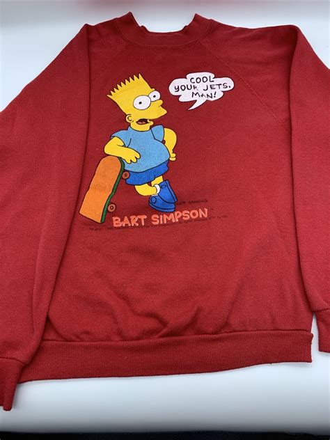 Vintage Bart Simpson Simpsons Skateboarding Sweatshir Gem