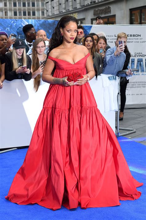 Rihanna Red Dress Glamour Uk