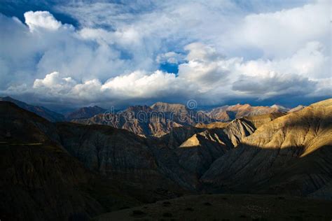 Mountain Landscape Of Tibetan Plateau Stock Photo Image Of Chorten