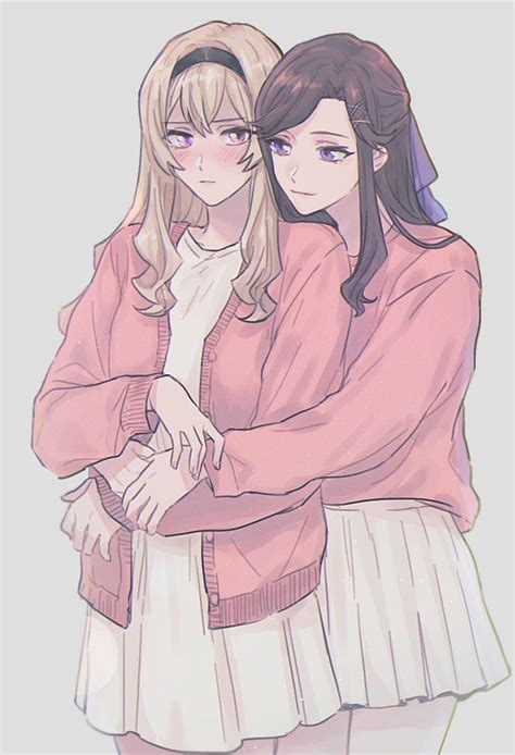 claudine and maya by‏ m1809i manga yuri lesbian art cute lesbian couples friend anime