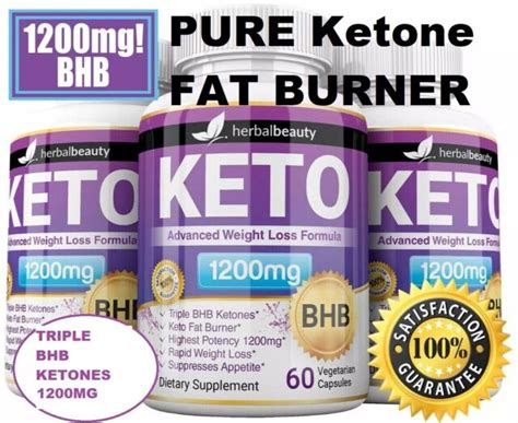 1 Herbal Beauty Keto Bhb 1200mg Pure Ketone Fat Burner Weight Loss 60 Diet Pills Ebay