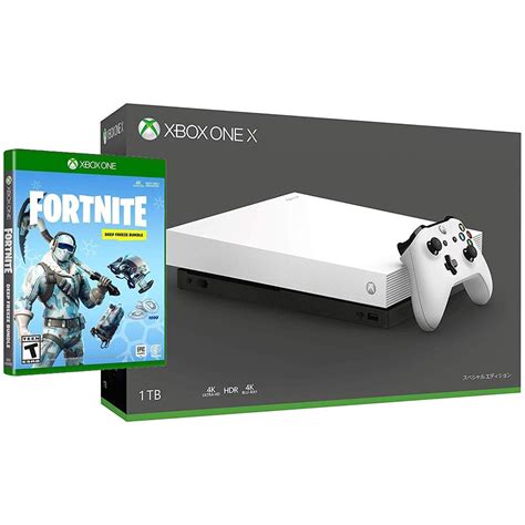Microsoft Xbox One X White Special Edition Fortnite Frostbite Bouns
