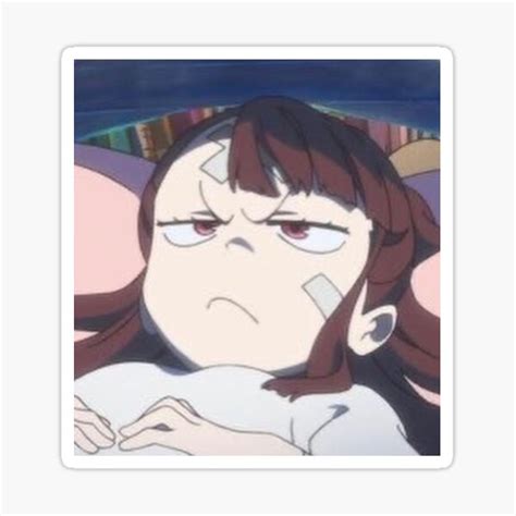 Grumpy Anime Girl Sticker For Sale By Lavenderbunnyx Redbubble