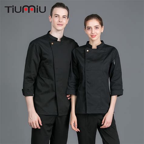 Special Design Stand Collar Chef Uniform Unisex Long Sleeve Chef Jacket Kitchen Restaurant