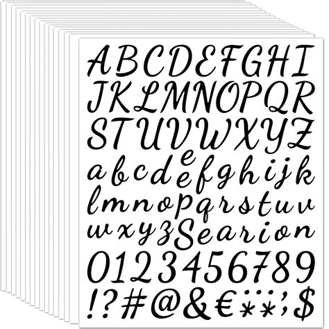 Buy 16 Sheets Vinyl Letters Numbers Kitself Adhesive Cursive Alphabet
