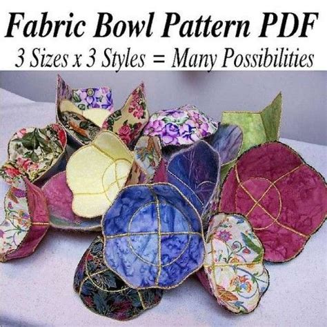 Fabric Bowls Pattern In 3 Sizes And 3 Styles Pdf Instructions