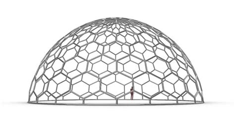 Hexagonal Dome Structure Geodoesic Like Wireframe Design 3d Model