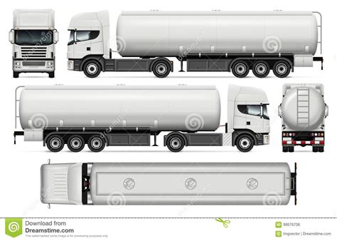 tanker truck vector template stock vector illustration  profile blank