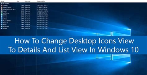 How To Change Desktop Icons View To Details And List View Technastic