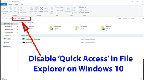Windows 10 Tutorial How To Disable Quick Access In File Explorer