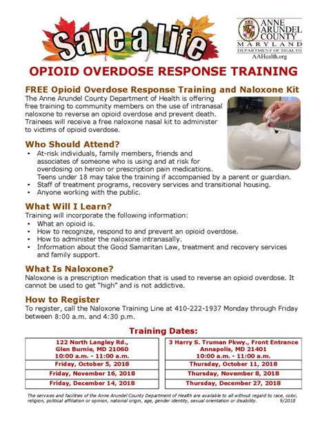 Department Of Health Opioid Response Trainings October To December