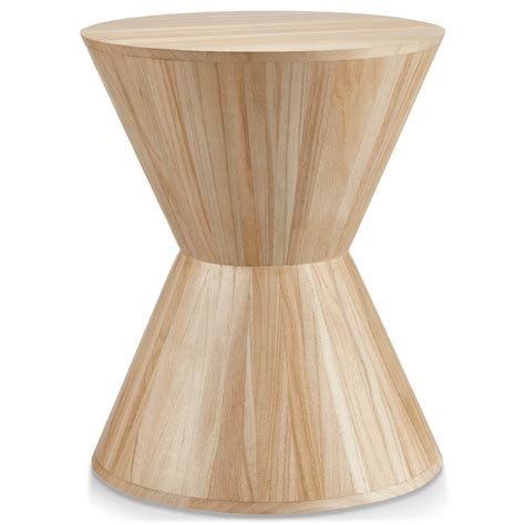Natural Wood Hourglass Side Table Bouclair Canada
