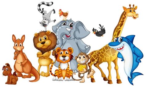 ᐈ Group Of Cartoon Animals Stock Vectors Royalty Free Group Of Animals