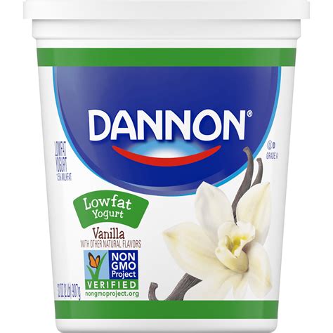 Dannon Lowfat Non Gmo Project Verified Vanilla Yogurt 32 Oz Walmart