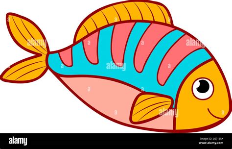 Cute Fish Cartoon Fish Clipart Vector Illustration Stock Vector Image