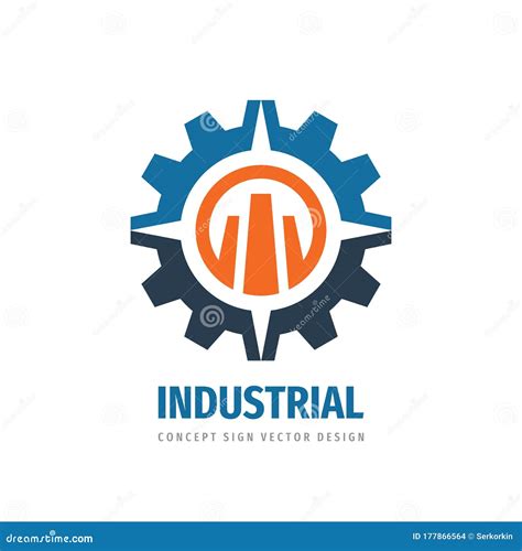 Industrial Logo Template Design Gear Arrows Symbols Abstract