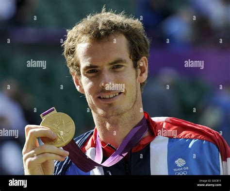 Great Britains Andy Murray With His Olympic Gold Medal After Winning