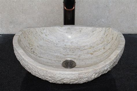 Natural Stone Sink Rustic Travertine Marble Hand Carved Etsy
