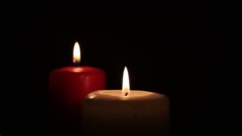 Two Burning Candles. Stabilized Shot Stock Footage Video 3200227
