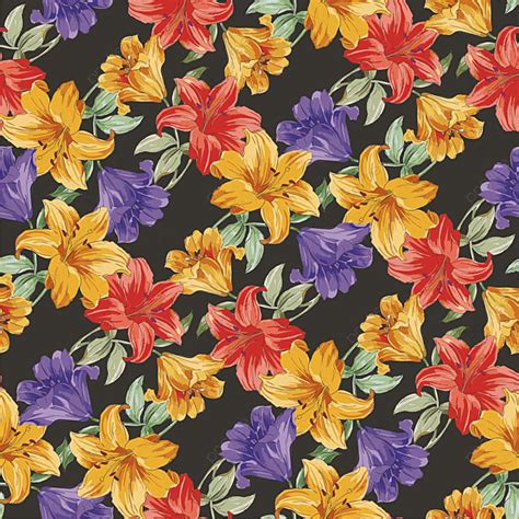 Seamless Cute Floral Pattern Vector Background Seamless Flower