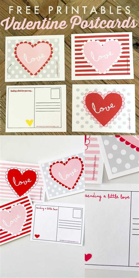 Adorable Valentine Postcards Free Printables Heart Cards