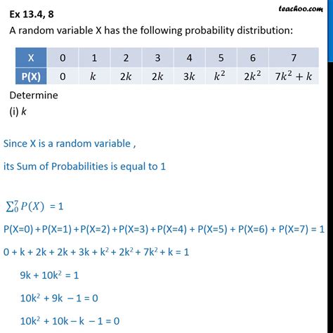 Question 8 A Random Variable X Has Probability Distribution