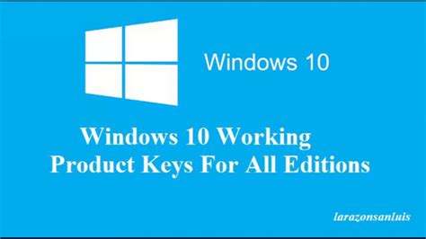 100 Work Windows 10 Product Key Youtube