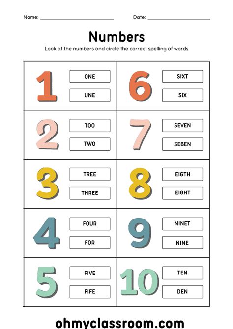 50 free printable preschool number worksheets 1-10 (pdf)