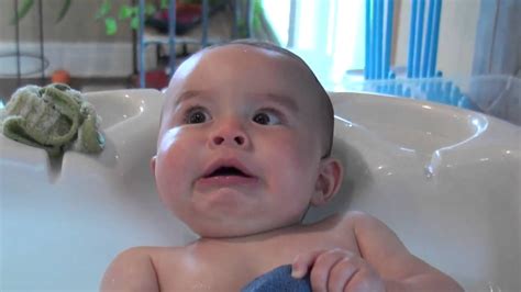 Baby Scared Of Bath Baby Having A Bath In The Kitchen Sink By Dejan